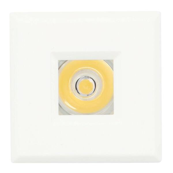 Armacost Lighting Mini Warm White Integrated LED Recessed Puck Light with Square White Polycarbonate Trim Ring