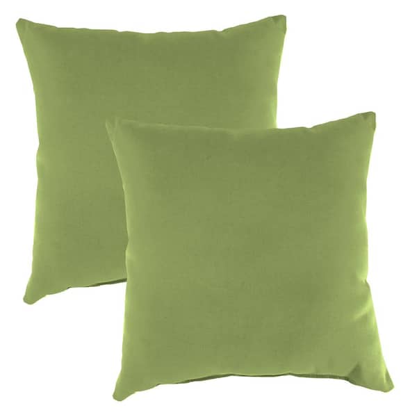 Jordan Manufacturing 16 in. L x 16 in. W x 4 in. T Square Outdoor Throw Pillow in Pine Green (2-Pack)