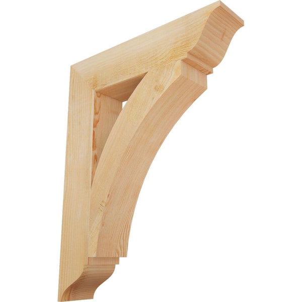 Ekena Millwork 6 in. x 36 in. x 28 in. Douglas Fir Thorton Traditional Rough Sawn Bracket