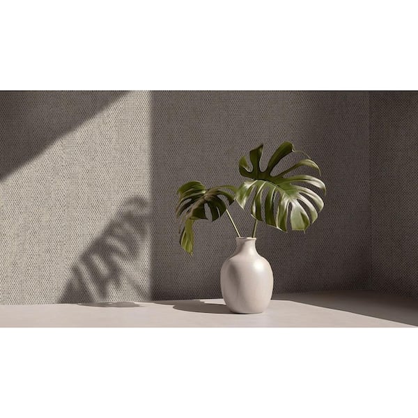 Walls Republic Stone Grey Plain Coarse Woven Textile Effect Print Non Woven Non-Pasted Textured Wallpaper 57 Sq. Ft.