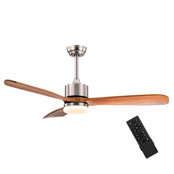 Costway 52 in. LED Silver Ceiling Fan Reversible Ceiling Fan with Adjustable Temperature F1W