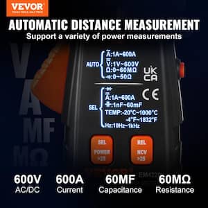 Digital Clamp Meter T-RMS 6000 Counts 600 A Clamp Multimeter Tester for Home Industry Voltage Resistance Maintenance