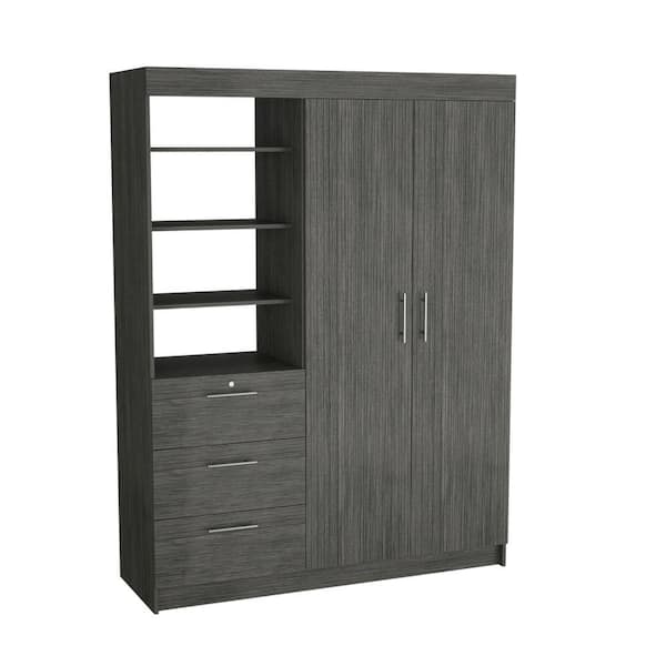 Hayne 9-Shelf 2-Door 2-piece Kitchen Set, Kitchen Island and Pantry White and Light Oak