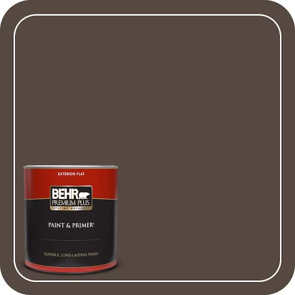 BEHR PREMIUM PLUS 1 qt. #N210-7 Havana Coffee Flat Exterior Paint & Primer