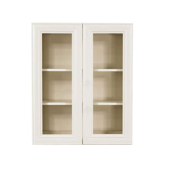 LIFEART CABINETRY Princeton Assembled 24 in. x 36 in. x 12 in. Wall Mullion Door Cabinet with 2-Door 2-Shelves in Off-White