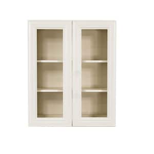 Princeton Assembled 27 in. x 36 in. x 12 in. Wall Mullion Door Cabinet with 2-Door 2-Shelves in Off-White