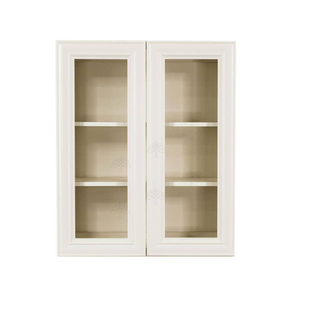 Princeton Assembled 30 in. x 36 in. x 12 in. Wall Mullion Door Cabinet with 2-Door 2-Shelves in Off-White price history on PriceWatchPro