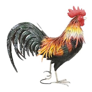 28 in. Tall Iron Painted Rooster "Leopold"