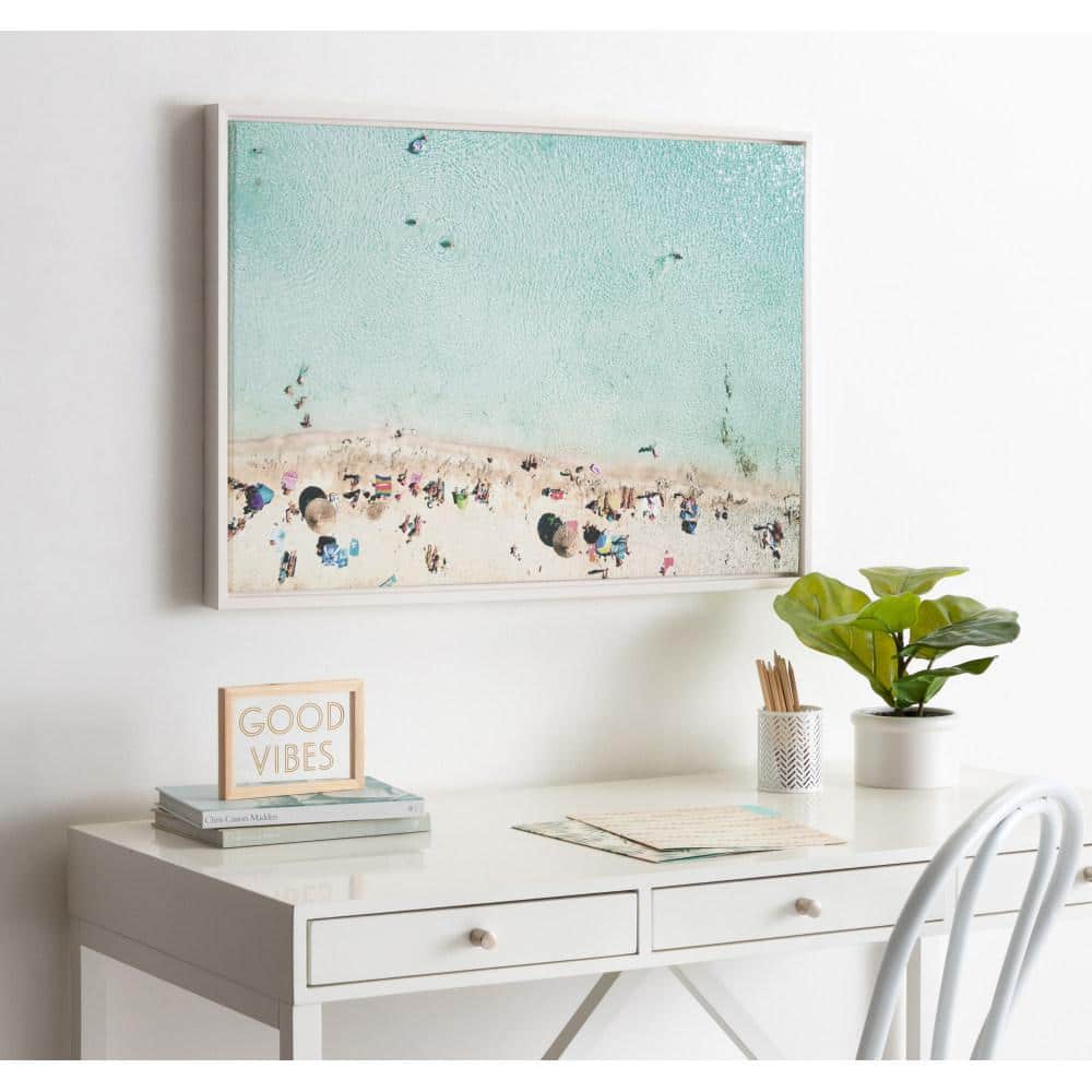 Turquoise Beach Aerial View Framed Canvas Print