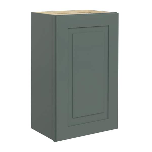 MILL'S PRIDE Greenwich Aspen Green 30 in. H x 18 in. W x 12 in. D Plywood Laundry Room Wall Cabinet with 2-Shelf