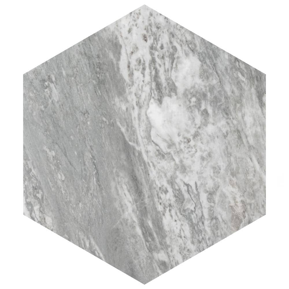 BioTech Hex 11" x 13" Matte Gray Porcelain Tile