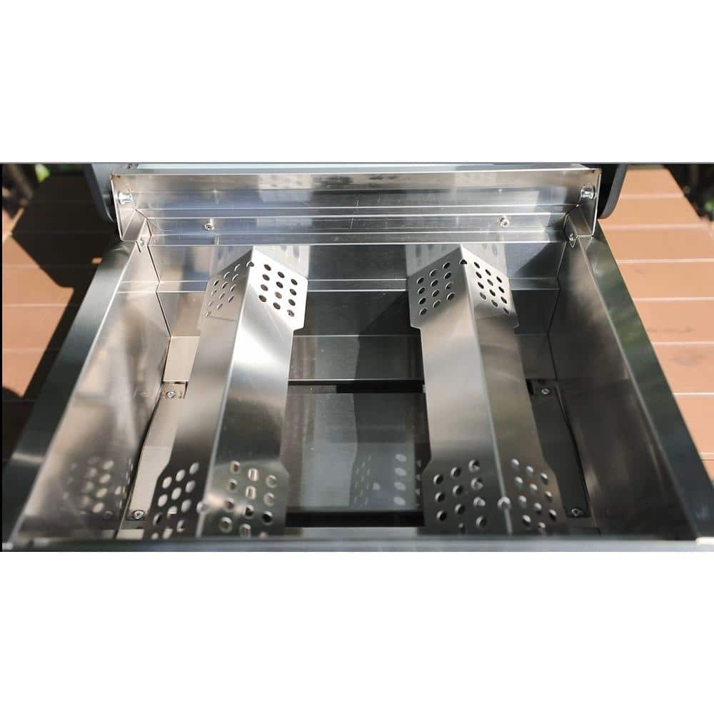 Portable Stainless Steel 2-Burner Propane Gas Grill with Clearview Lid