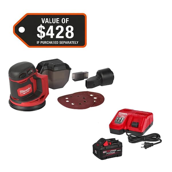 M18 18V Lithium-Ion Cordless 5 in. Random Orbit Sander w/ 8.0 Ah FORGE Starter Kit