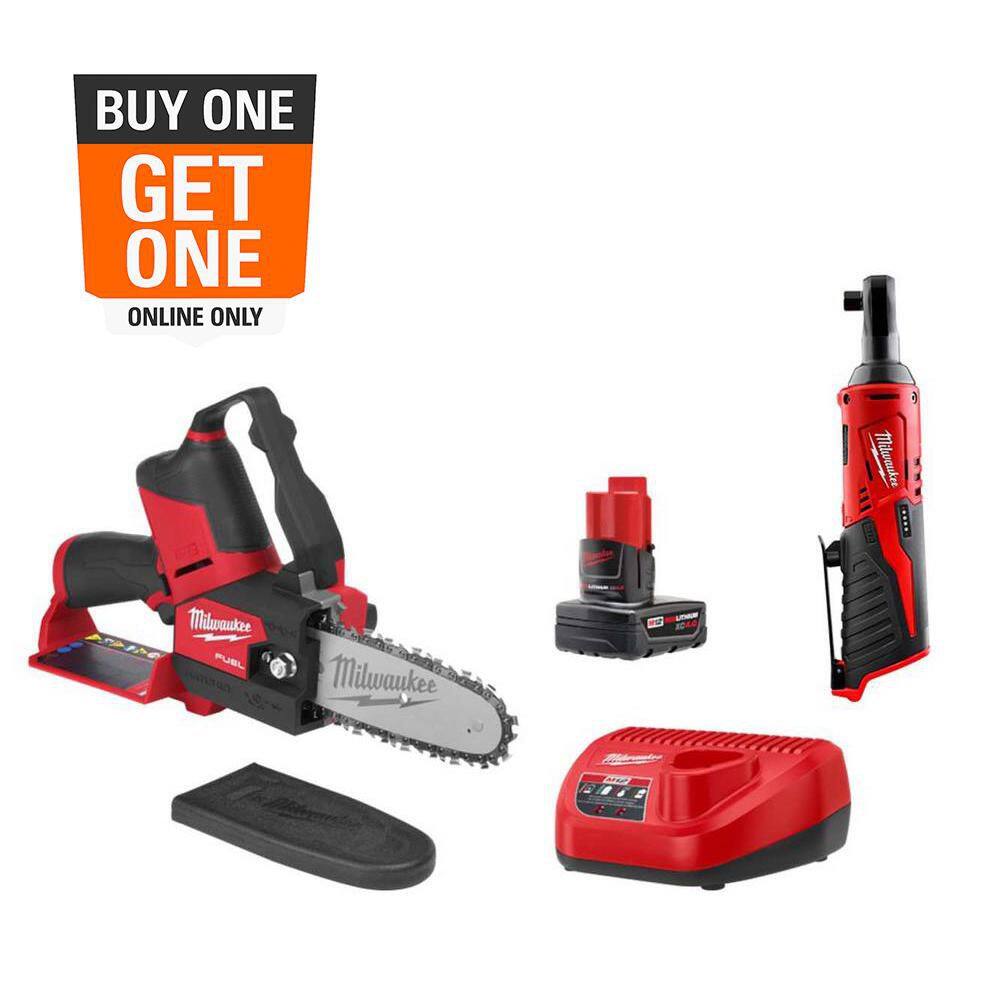 M12 FUEL 12V Lithium-Ion Brushless Battery 6 in. HATCHET Pruning Saw Kit w/3/8 in. Ratchet, 4.0 Ah Battery, Charger price history on PriceWatchPro