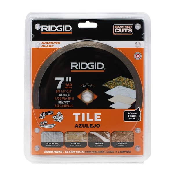 RIDGID 7 in. Tile Continuous Rim Diamond Saw Blade 25-CT70XP - The