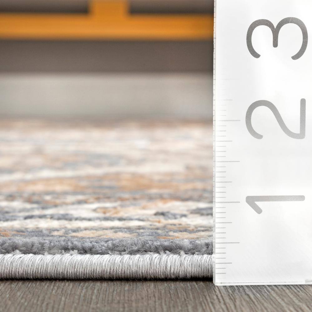 Beige and Ivory Synthetic Oriental 7x9 Area Rug