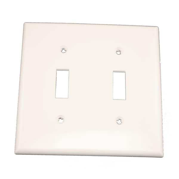 Leviton White 2-Gang Toggle Wall Plate (1-Pack)