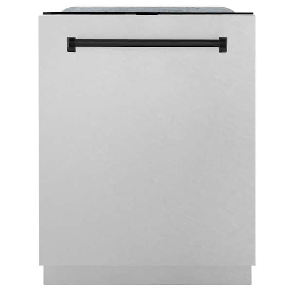 ZLINE Kitchen and Bath Autograph Edition 24 in. Monument Top Control Dishwasher with Satin Stainless Steel Panel and Matte Black Handle