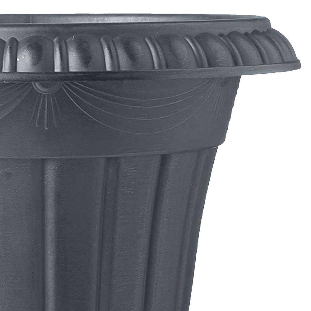 Gray 10x12" Traditional Plastic Urn Planter