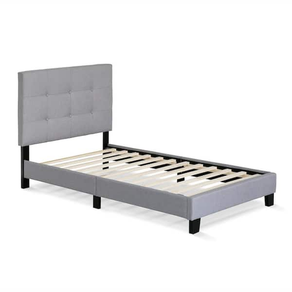 Furinno Laval Glacier Twin Button Tufted Bed Frame FB17020T-GL 