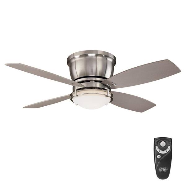 Hampton Bay Parker Ridge 44 in. Indoor Brushed Nickel Ceiling Fan with ...