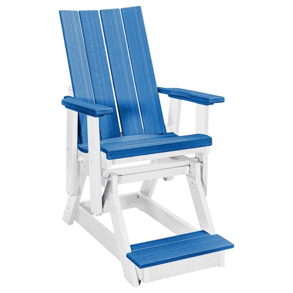 Brandon Series White 27 in. 1 Person High Density Polyethylene Plastic Outdoor Balcony Height Glider