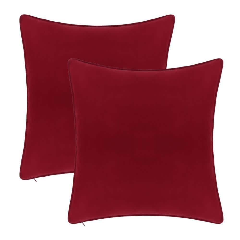 SET OF Two Pillow Covers 18x18, Red Cream Chinese Pillow Cover