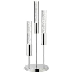 Acrylic Tube 29 in. Chrome Indoor Table Lamp 3-Lights