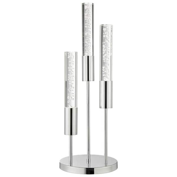 knop idee commentator Finesse Decor Acrylic Tube 29 in. Chrome Indoor Table Lamp 3-Lights TL-1149  - The Home Depot