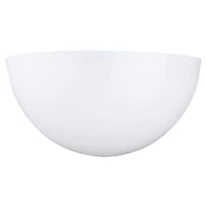 Neva 11 in. 1-Light White Transitional ADA Compliant Wall Sconce Vanity Light with Smooth White Glass Shade