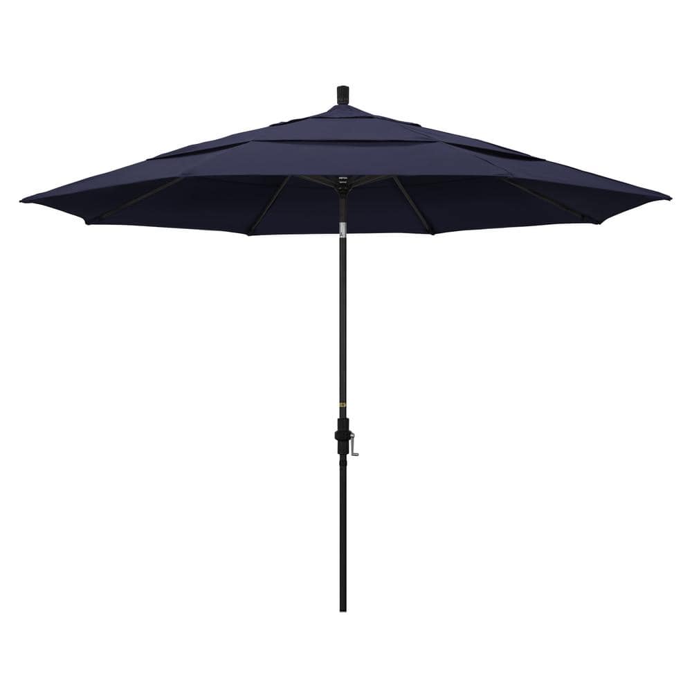 California Umbrella 11 ft. Aluminum Collar Tilt Double Vented Patio Umbrella in Navy Blue Olefin GSCU118302-F09-DWV Sansujyuku sansujyuku.com