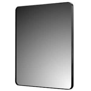 Reflections 30 in. W x 36 in. H Rectangular Aluminum Framed Wall Mount Bathroom Vanity Mirror in Brushed Black