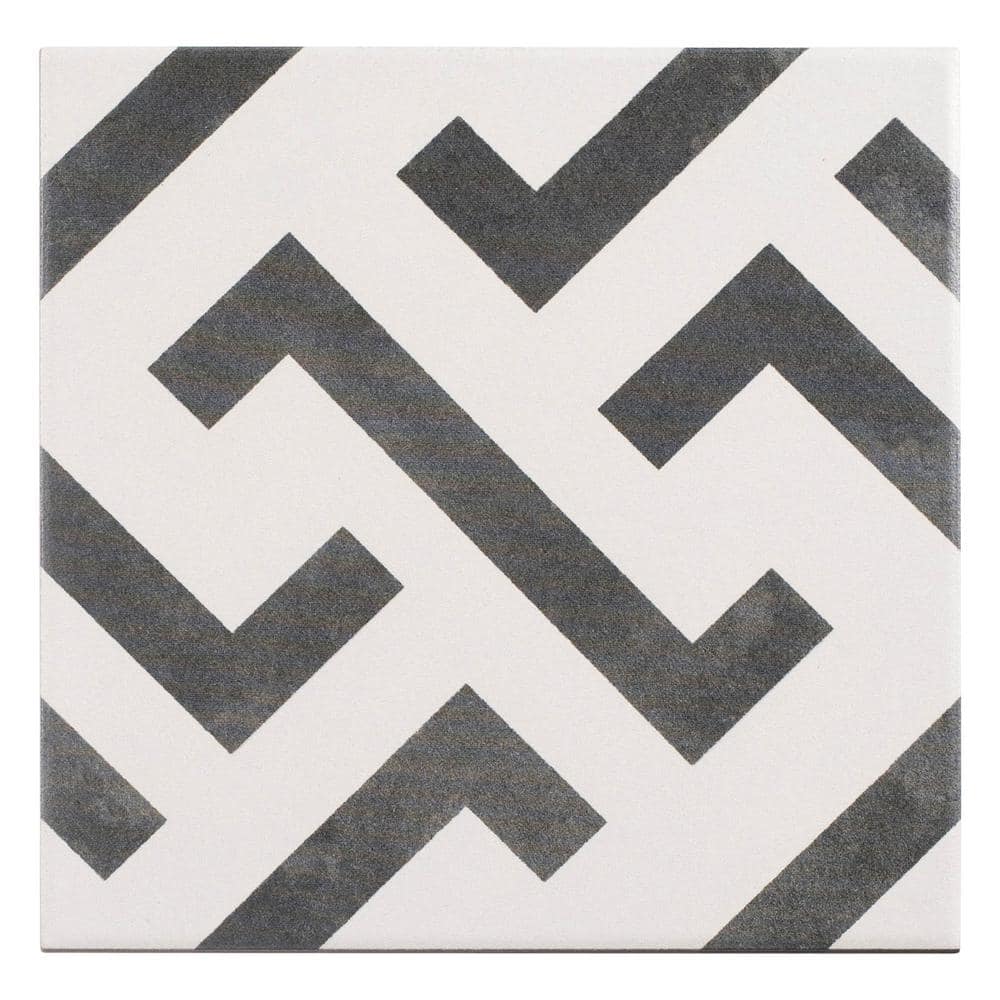 Janian Black and White Porcelain Mosaic Tile Sample