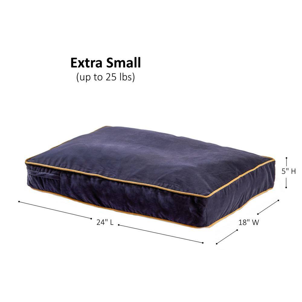 Extra Small Denim Chew Resistant Pillow Dog Bed