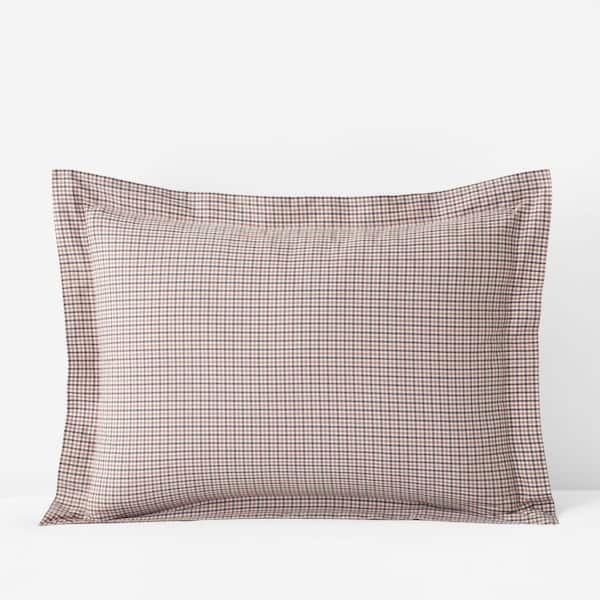 Company Cotton Mini Check Yarn-Dyed Mini Check Brown Cotton Percale Standard Sham