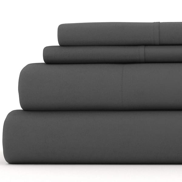 Becky Cameron Premium 4-Piece Gray Ultra Soft Flannel California King Sheet Set