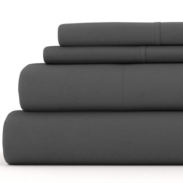 Becky Cameron Premium 4-Piece Gray Ultra Soft Flannel Full Sheet Set