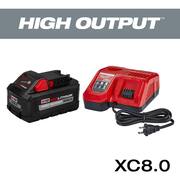 M18 FUEL ONE-KEY 18V Lithium-Ion Brushless Cordless 1 in. Impact Wrench with Friction Ring & 8.0Ah Battery Starter Kit