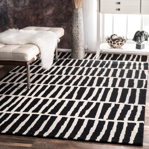 Lemuel Geometric Black 9 ft. x 12 ft. Area Rug