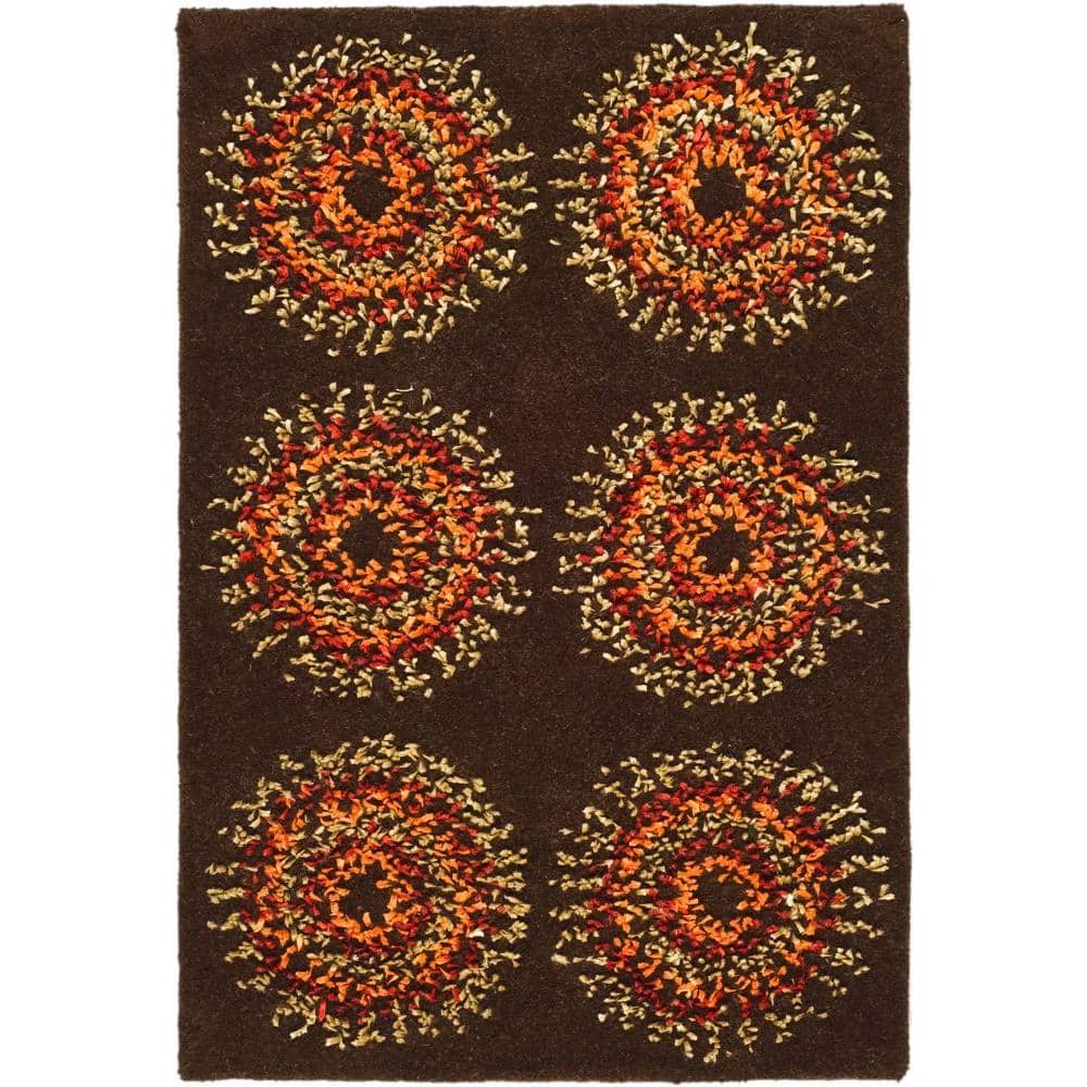Handmade Tufted Art-Deco Wool & Viscose 2' x 3' Area Rug