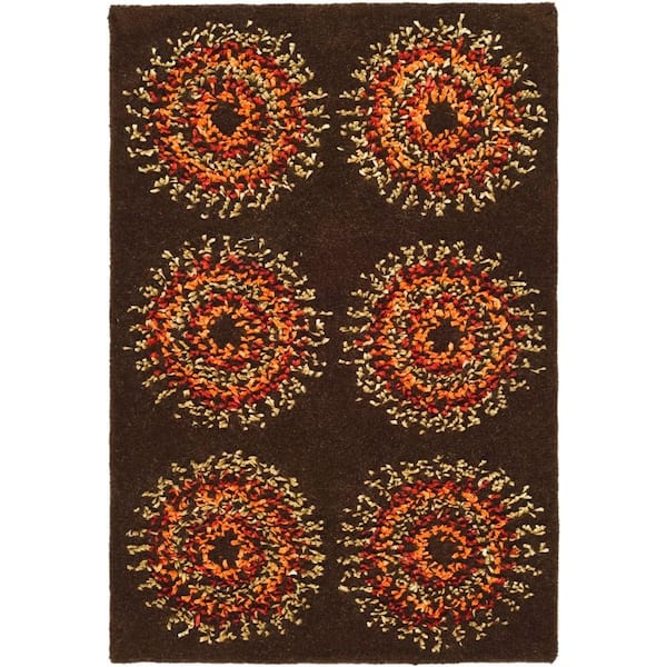 Soho Brown/Gold Doormat 2 ft. x 3 ft. Geometric Area Rug