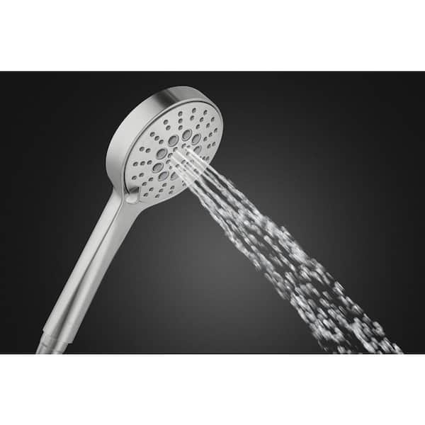 Modern 6-Spray 4.5 in. Single Wall Mount Handheld Adjustable Shower Head in Brushed Nickel Modern 6-Spray 4.5 in. Single Wall Mount Handheld Adjustable Shower Head in Brushed Nickel