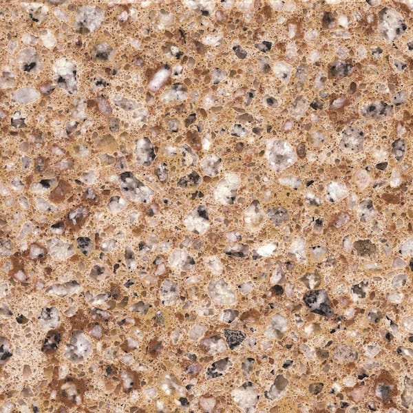 2 in. Quartz Countertop Sample in Amarillo Palmira