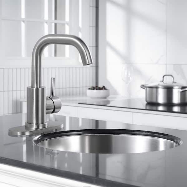8.9 in. Single Handle Bar Faucet Deckplate Included in Brushed Nickel