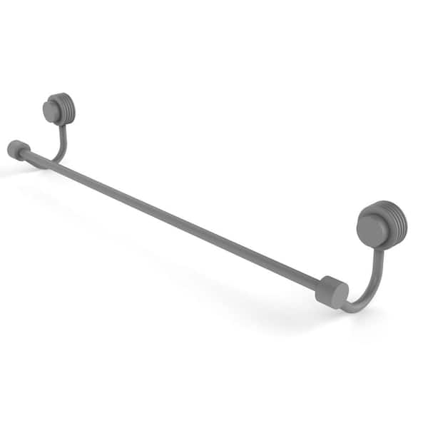 Allied Brass Venus Collection 24 in. Wall Mounted Towel Bar with Groovy Accent in Matte Gray