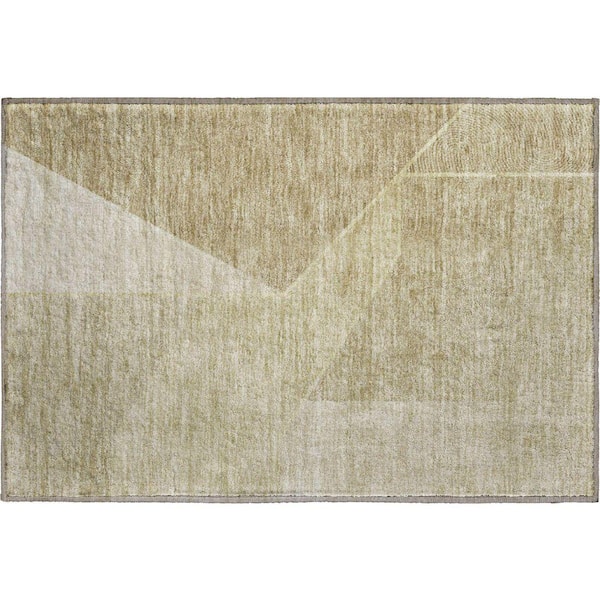 Mayfield Premium Machine Washable Indoor/Outdoor Geometric AMF648 Beige 1 ft. 8 in. x 2 ft. 6 in. Area Rug