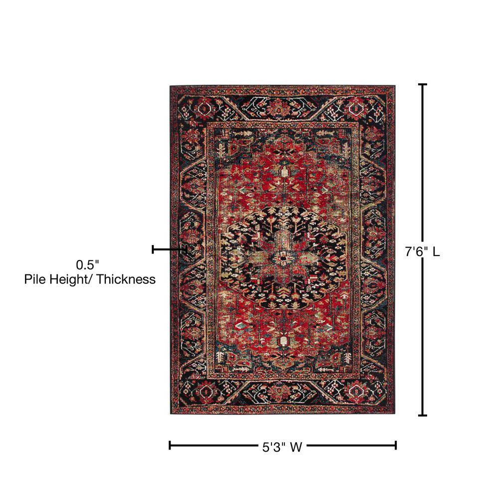 Vintage Hamadan Red/Multi 9 ft. x 12 ft. Area Rug - thumbnail 9