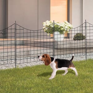 Garden Fence, 36. 6 in. (H) x 12 ft. (L) Animal Barrier Fence, Decorative Metal Fencing with 2.5 in. Spike Spacing