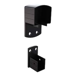 2 in. H x 3 in. W Matte Black Aluminum Deck Railing Wall Mount Bracket Kit for 36 in. high system