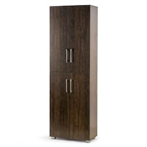 66 in. H x 23.5 in. W Brown Particle Board Shoe Storage Cabinet